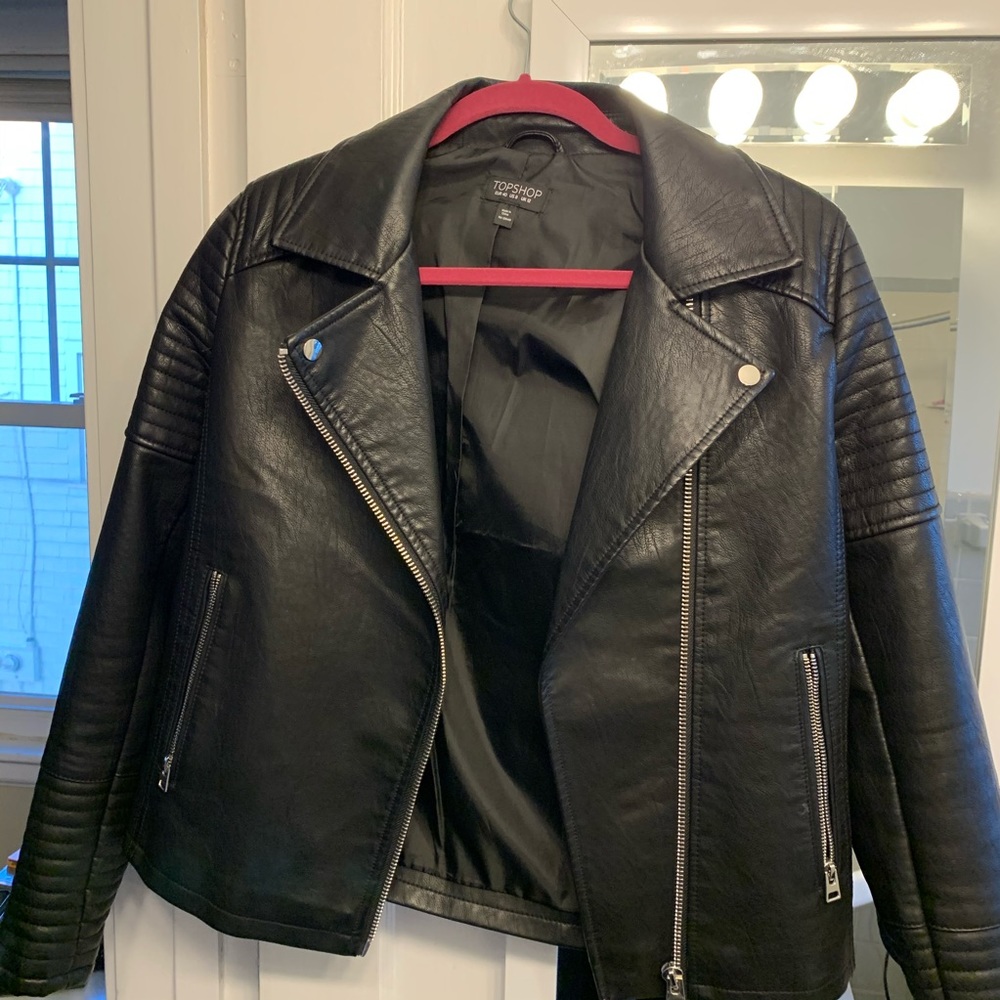 EUC TOPSHOP Leather Moto Jacket